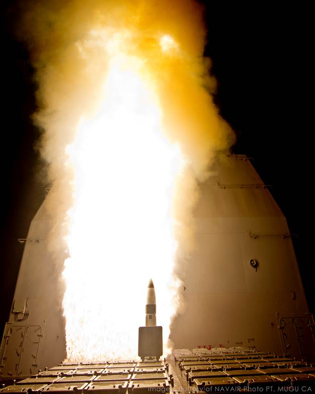 SM-3 Block IB interceptor launches from the USS Lake Erie