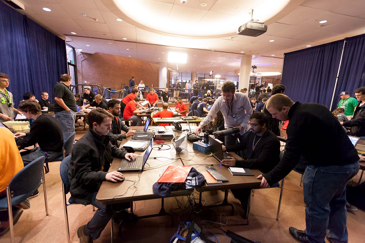 College students at the 10th Annual Mid-Atlantic Collegiate Cyber Defense Competition