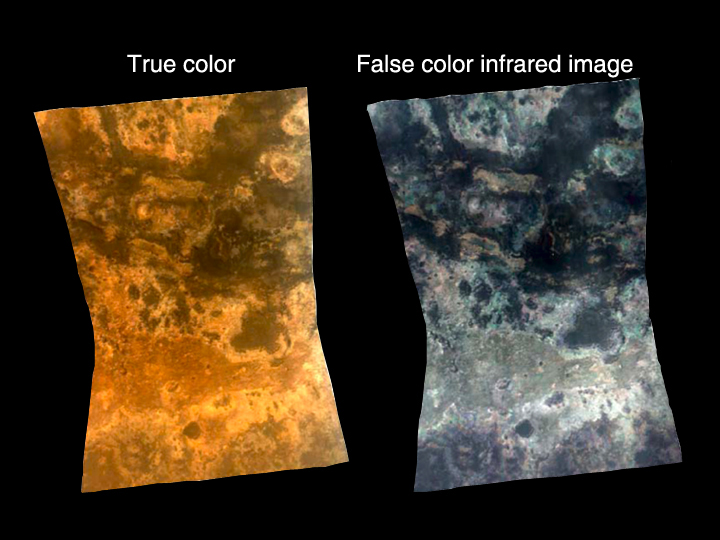 True color and false color infrared image of Mars