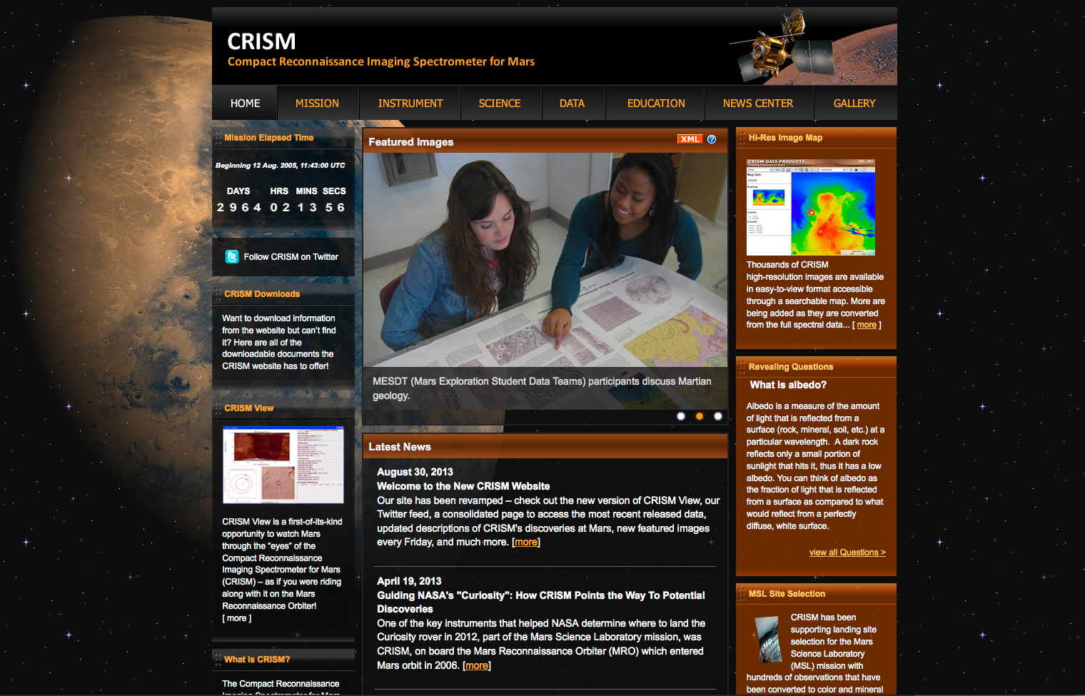 Screenshot of CRISM website