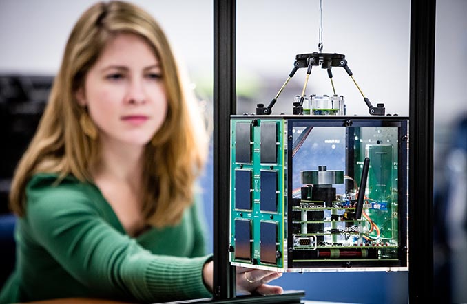 Woman working with tech