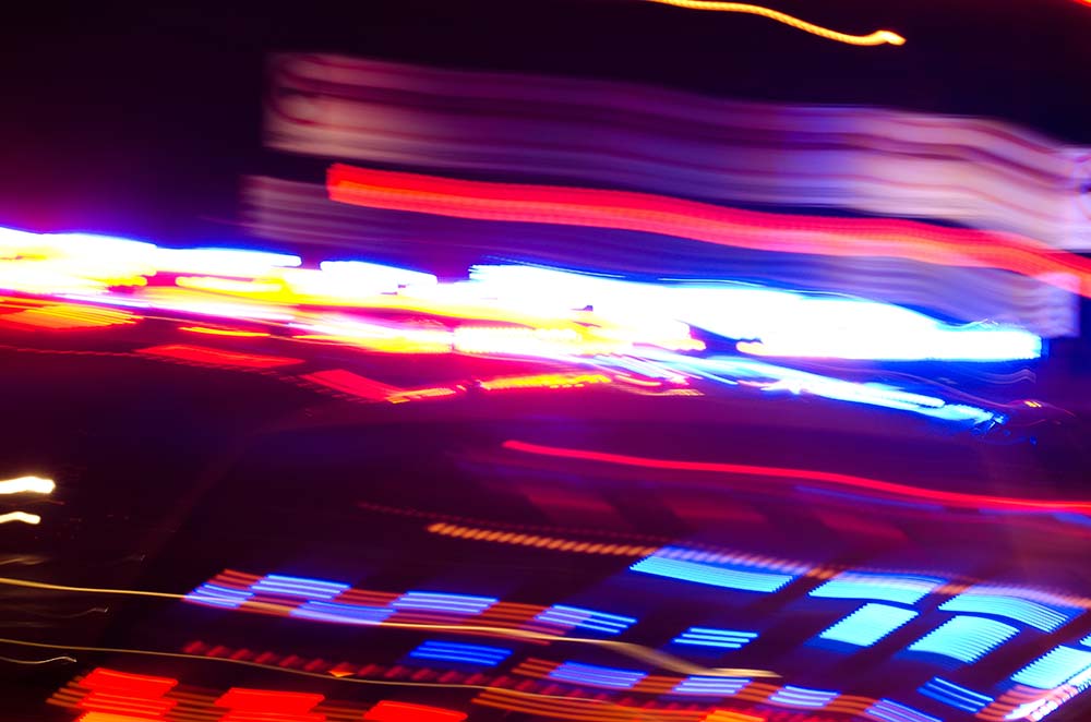 Abstract view of police lights (Credit: Bigstock)