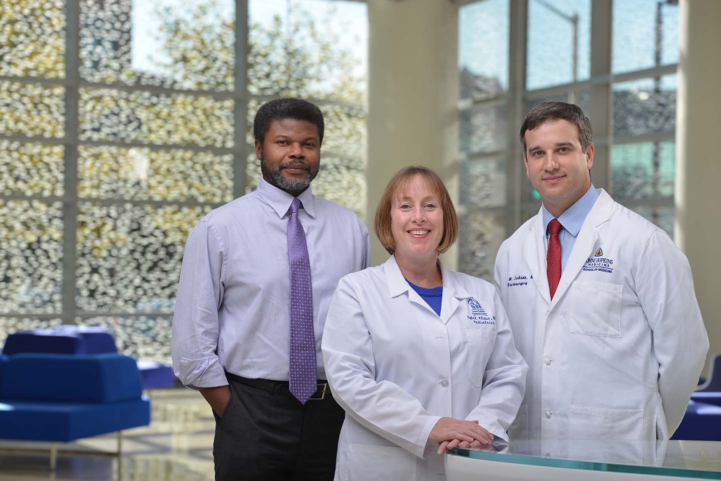 APL’s George Coles, with co-principal investigators Sybil Klaus and Eric Jackson from Johns Hopkins Medicine.