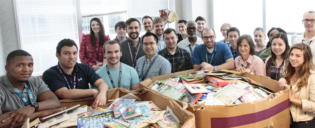 Staff members from APL collected more than 15,000 books for children living below the poverty line