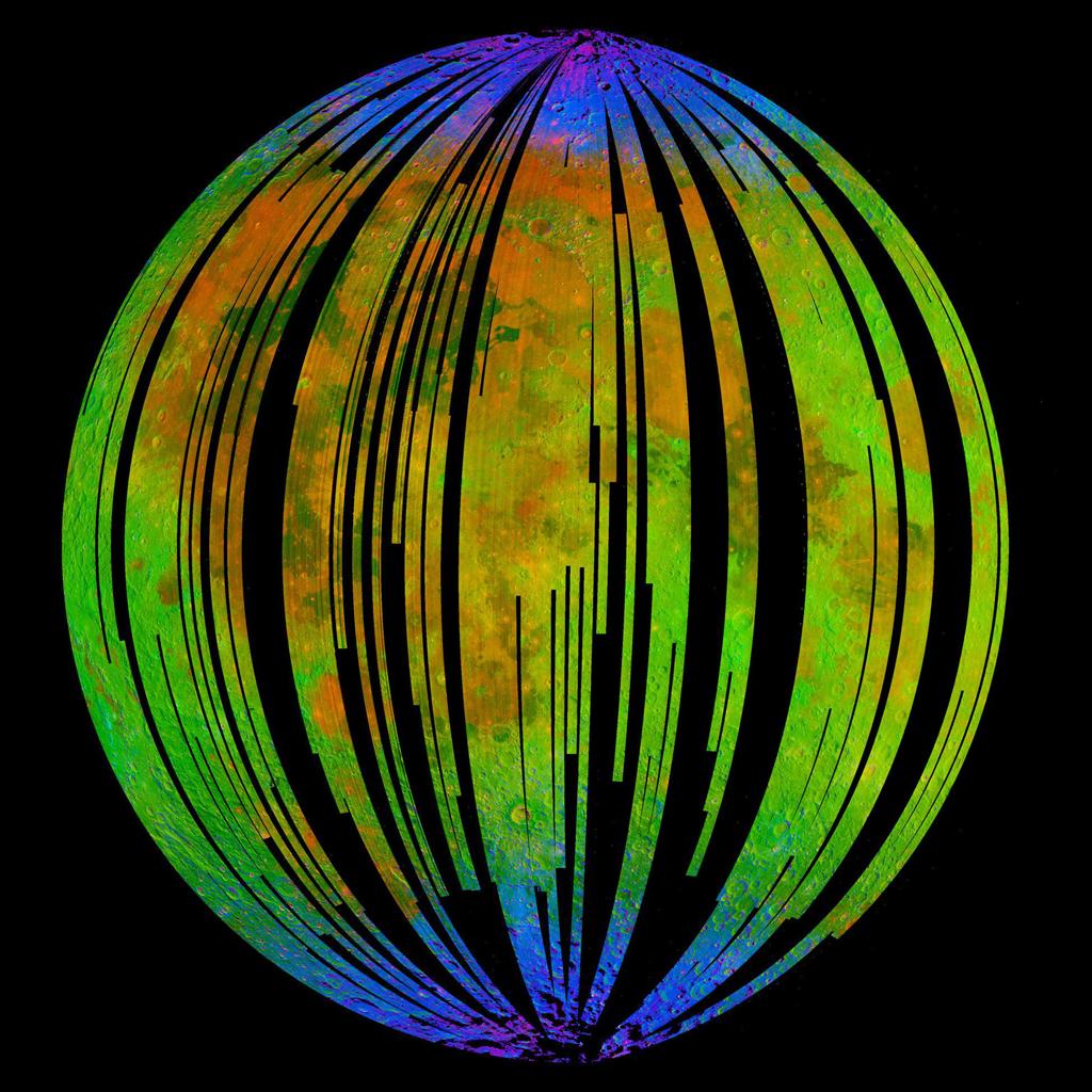 This image of the Moon is from NASA’s Moon Mineralogy Mapper on the Indian Space Research Organization’s Chandrayaan-1 mission