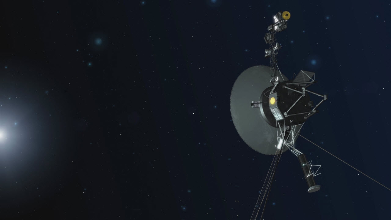 This artist’s concept shows one of NASA’s Voyager spacecraft entering interstellar space