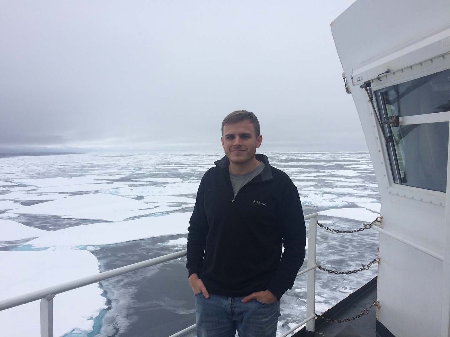 Zachary Burchfield aboard the U.S. Coast Guard cutter Healy.