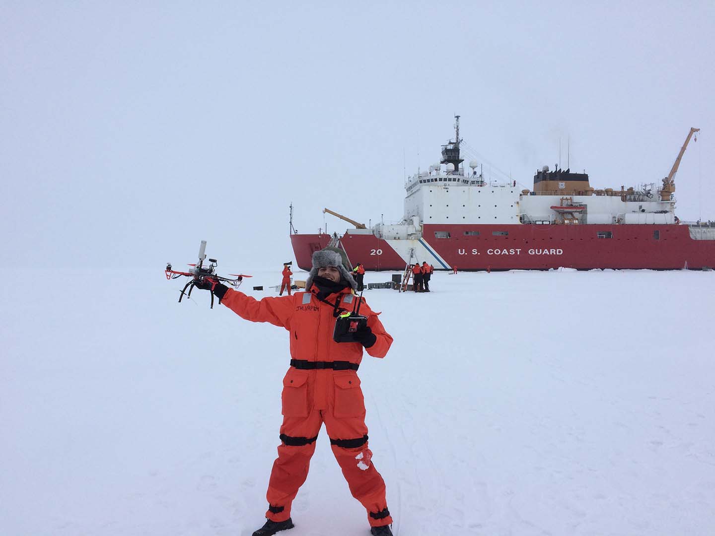 Burchfield after a successful test of Met UAS outside of the Healy.