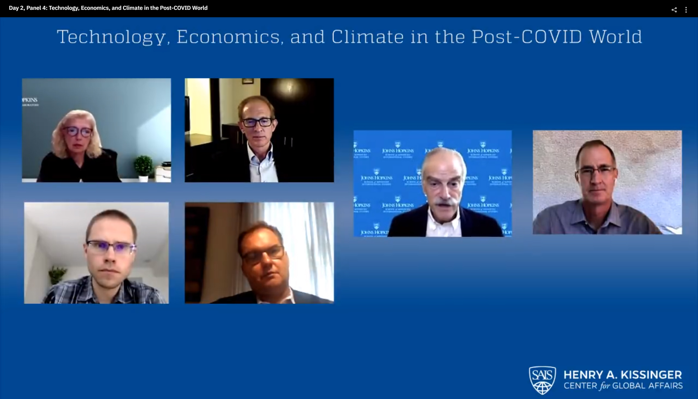 A panel discussing technology, economics and climate in the post-COVID world