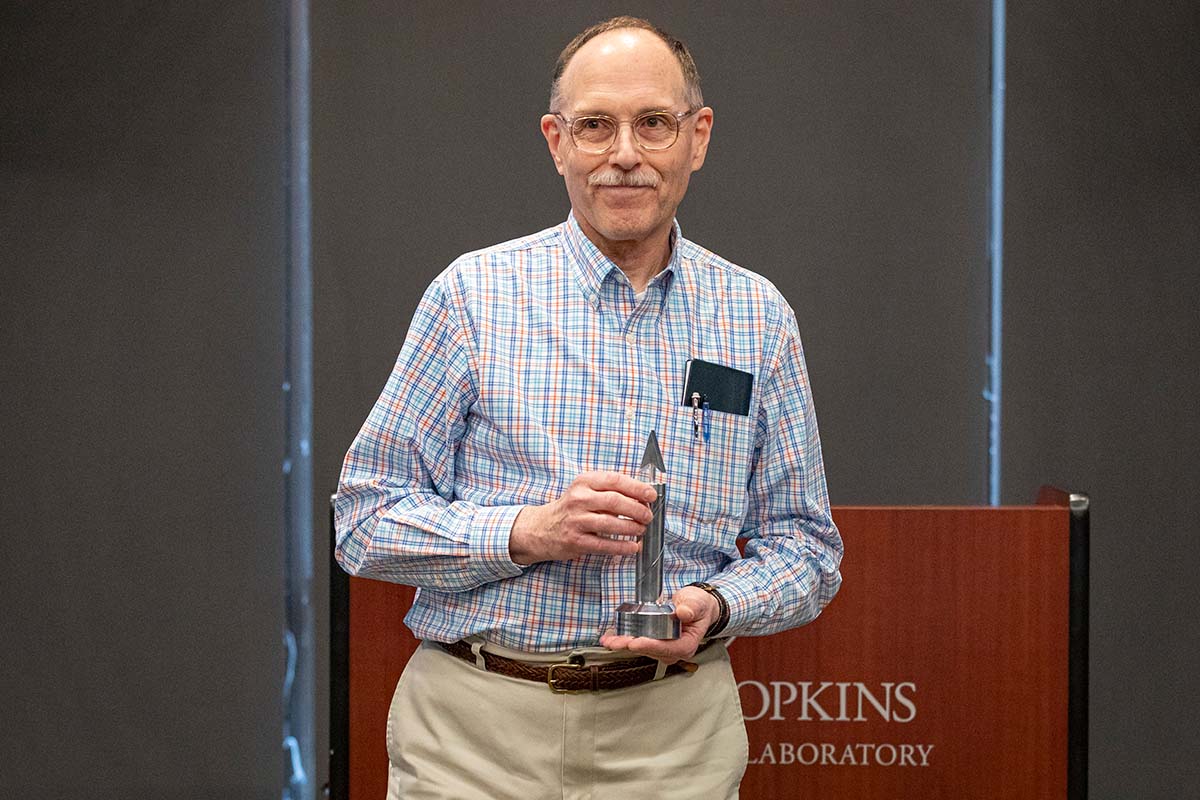 Wayne Sternberger (above) receives the Archimedes Award during a ceremony in February