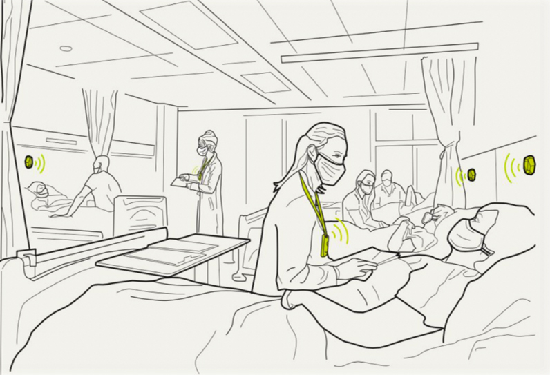 Illustration of patients being treated in a hospital