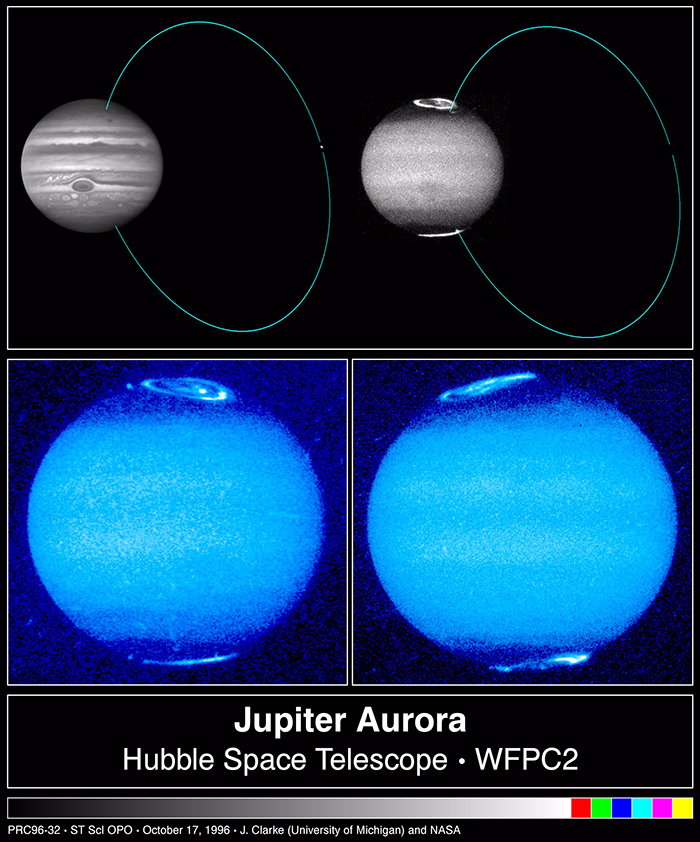 A collage of images taken by the Hubble Space Telescope between 1994 and 1995