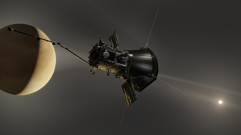 Illustration of NASA&#039;s Parker Solar Probe, operated by Johns Hopkins APL