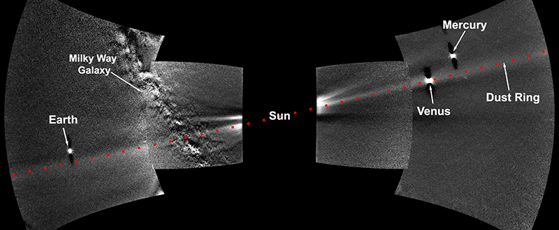 Combined images from Parker Solar Probe’s WISPR instrument of Venus’ dust ring