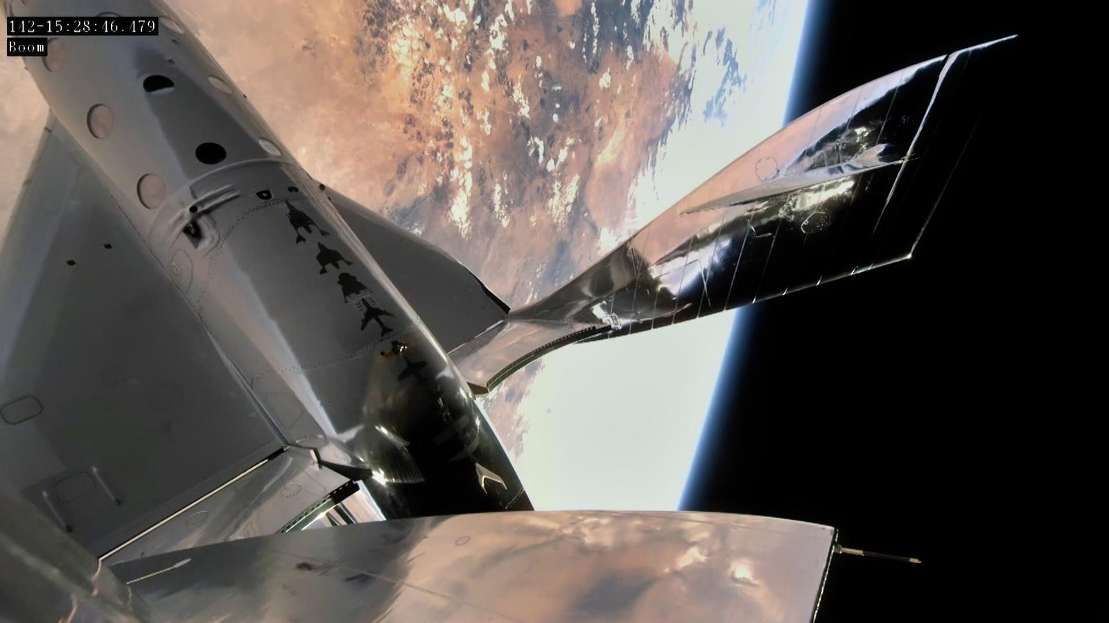 The view from Virgin Galactic’s VSS Unity as it flies above New Mexico on May 22, 2021
