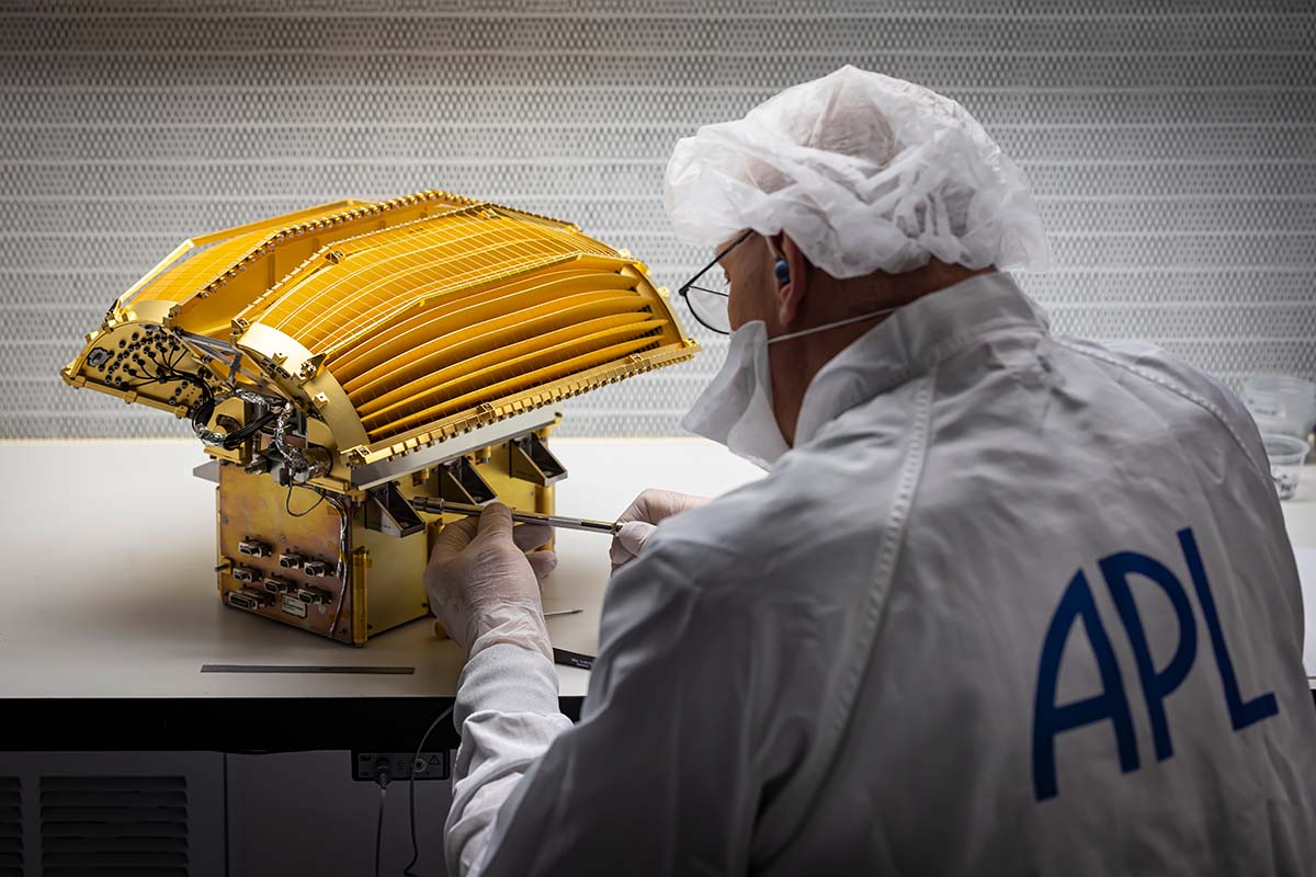 James Hutcheson works on JENI, an instrument that is part of the PEP-Hi suite.