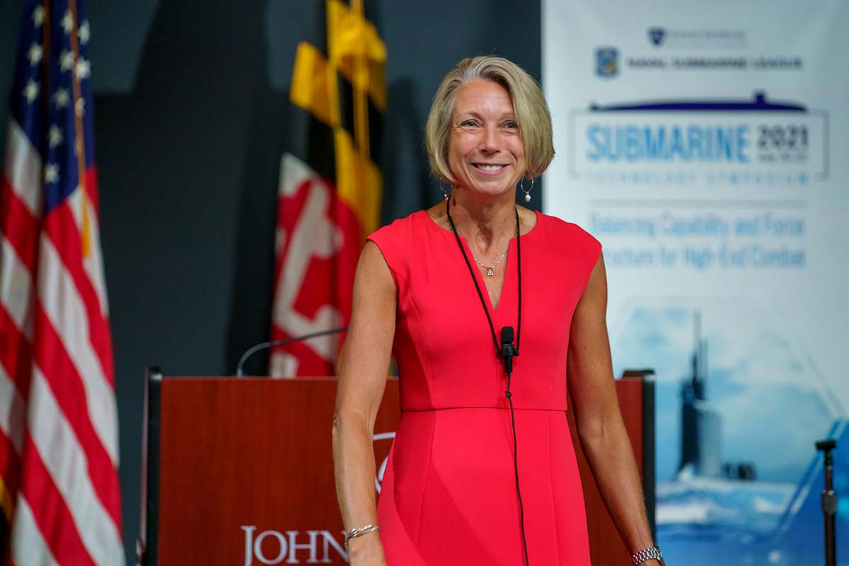 Force Projection Sector Head Lisa Blodgett helps kick off STS 2021 by delivering welcome remarks. 