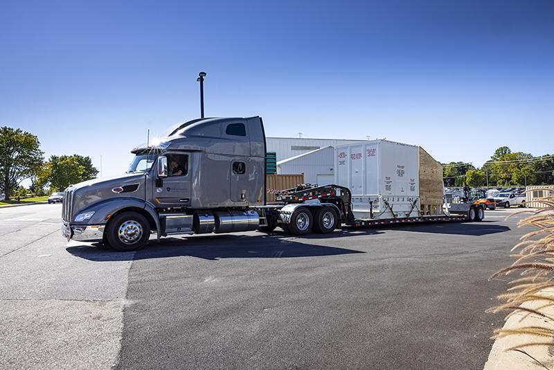 Placed in specialized container that was carefully strapped to the deck of a semitrailer truck, DART — followed by a small group of team members from Johns Hopkins APL — crossed the country from Maryland to Vandenberg Space Force Base