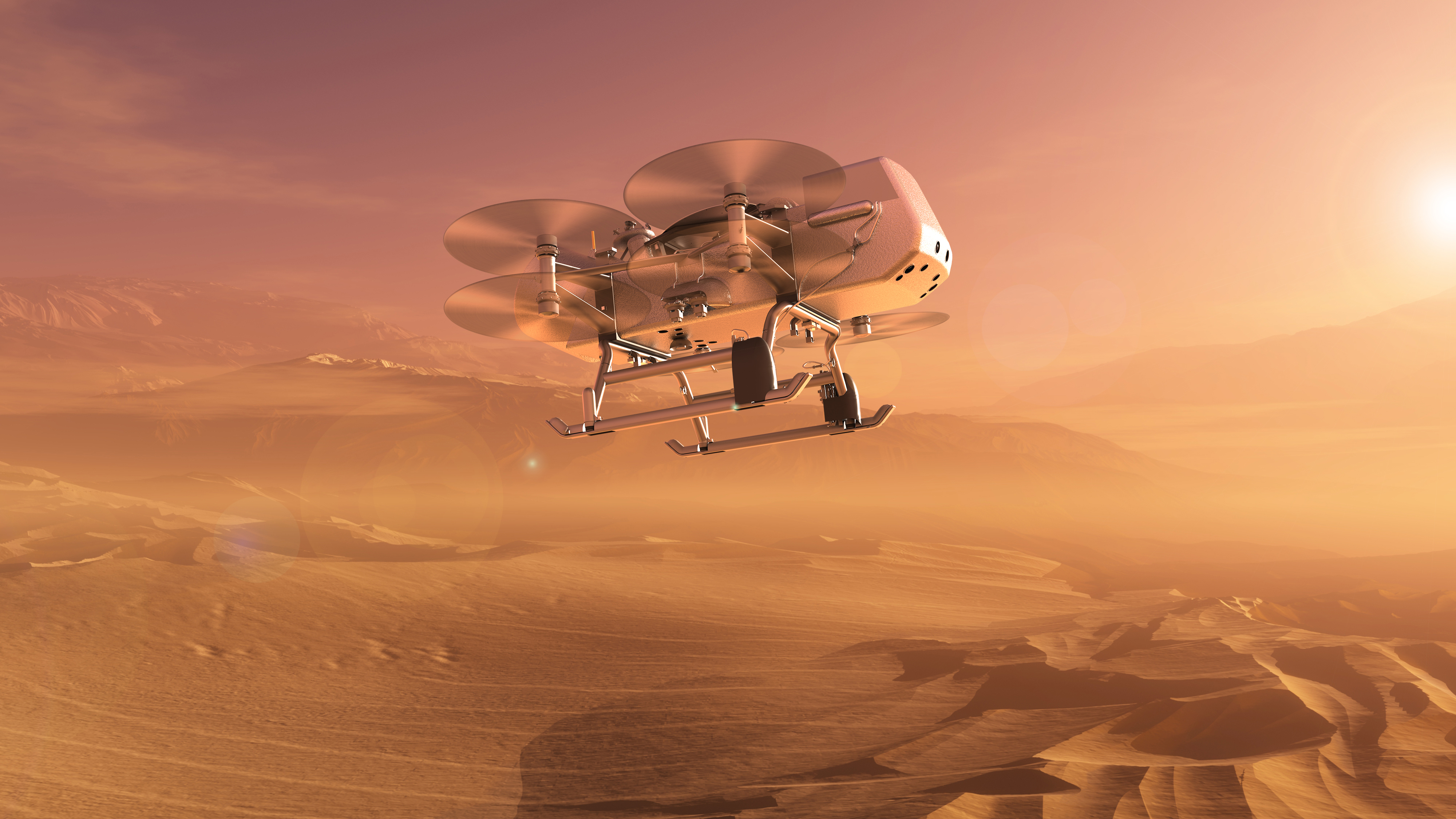 Artist’s impression of the Dragonfly rotorcraft-lander