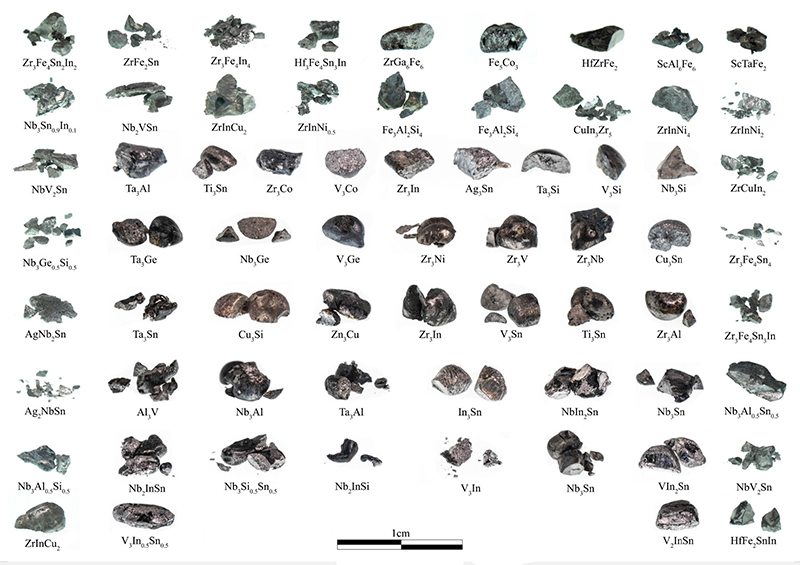 Sample materials synthesized as part of a collaboration between APL and the PARADIM Lab at Johns Hopkins University to accelerate materials discovery.