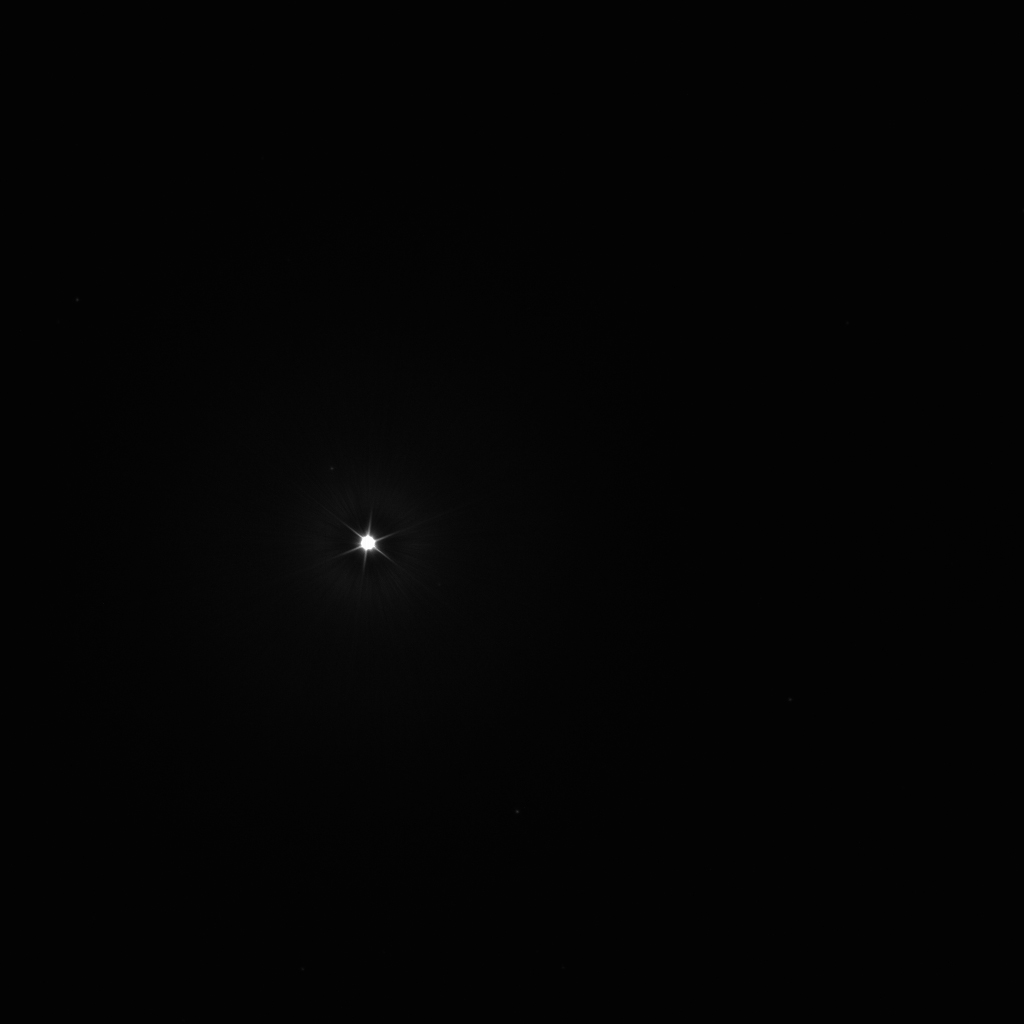 DART’s high-resolution camera DRACO captured this image of Vega, one of the brightest stars in the night sky and one of the solar system’s closest neighbors at just 25 light-years.