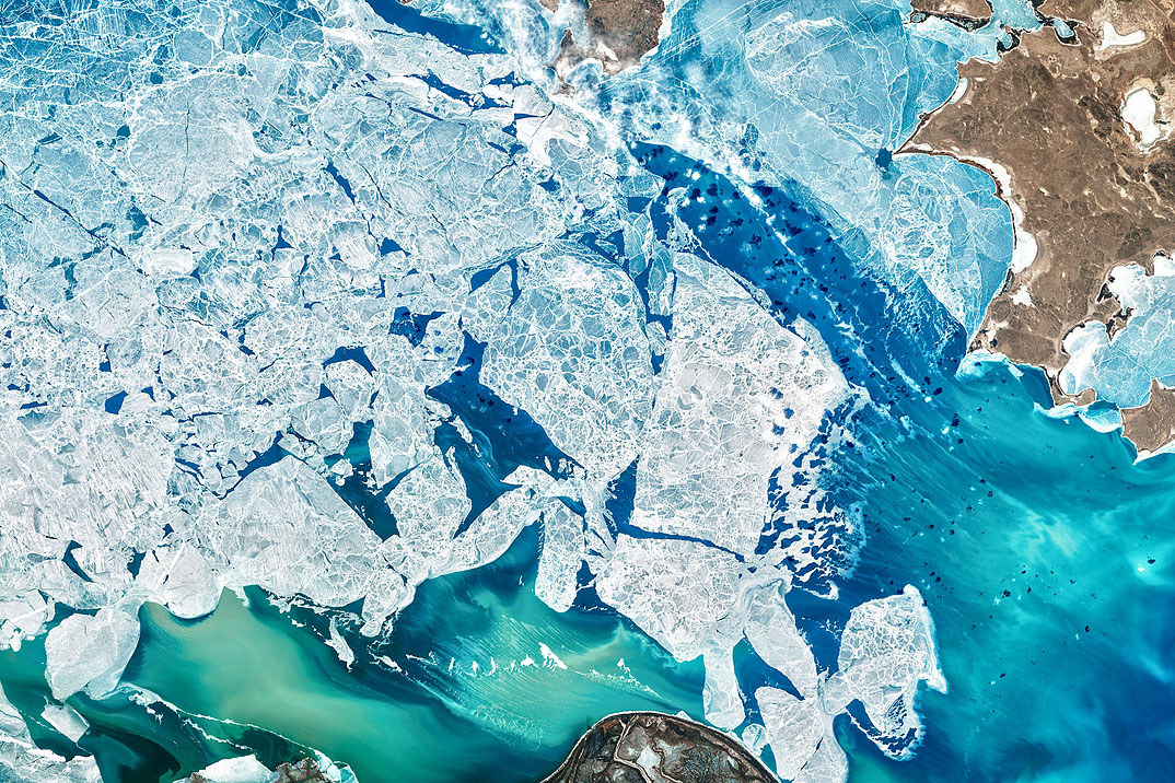 Satellite view of ice (Credit: Bigstock)