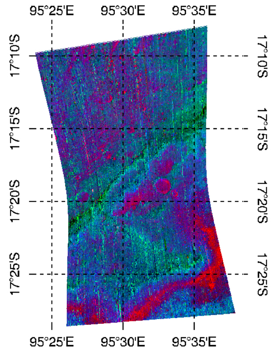 view of the wall of a depressed land area on Mars