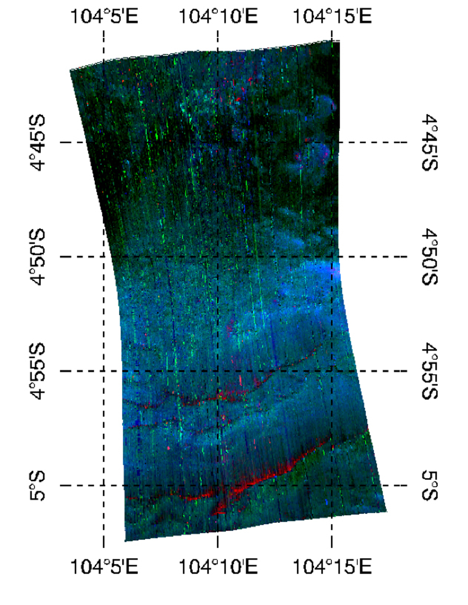 For this image, Livonia, N.Y., students highlighted the spectra that indicate the presence of igneous minerals, which are formed by cooled magma