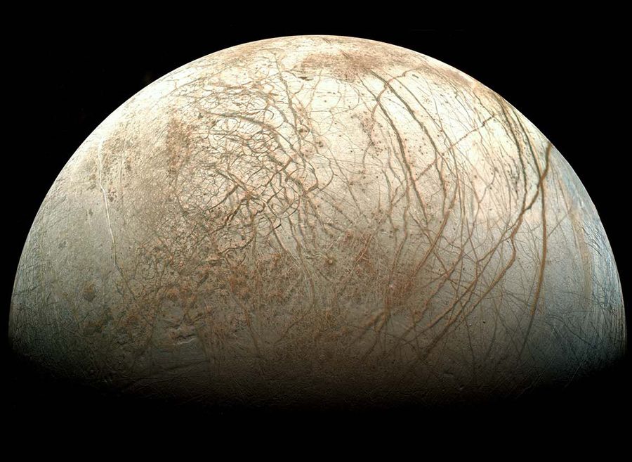 Jupiter's moon Europa, as viewed from NASA's Galileo spacecraft