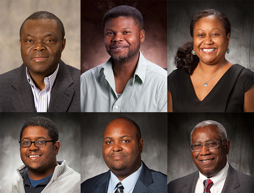 Top row (left to right): Wale Akinpelu, George Coles, and Camille Daniel. Bottom row (left to right): Khadir Griffith, Anthony Plummer, and Anthony Watkins.