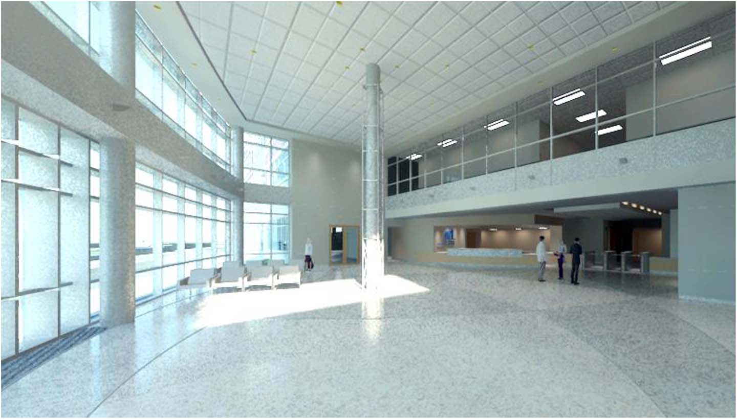 Artist's rendering of the lobby of APL's new Space Department building