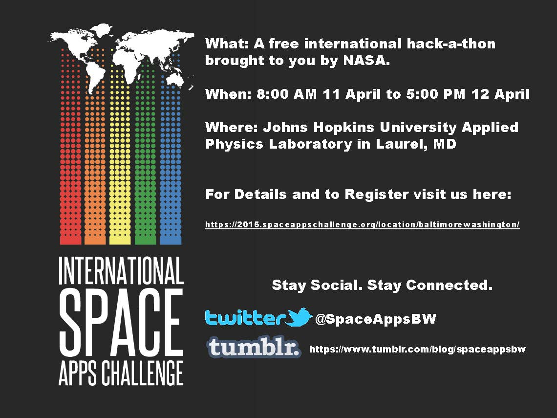 2015 Baltimore-Washington Space Apps Challenge