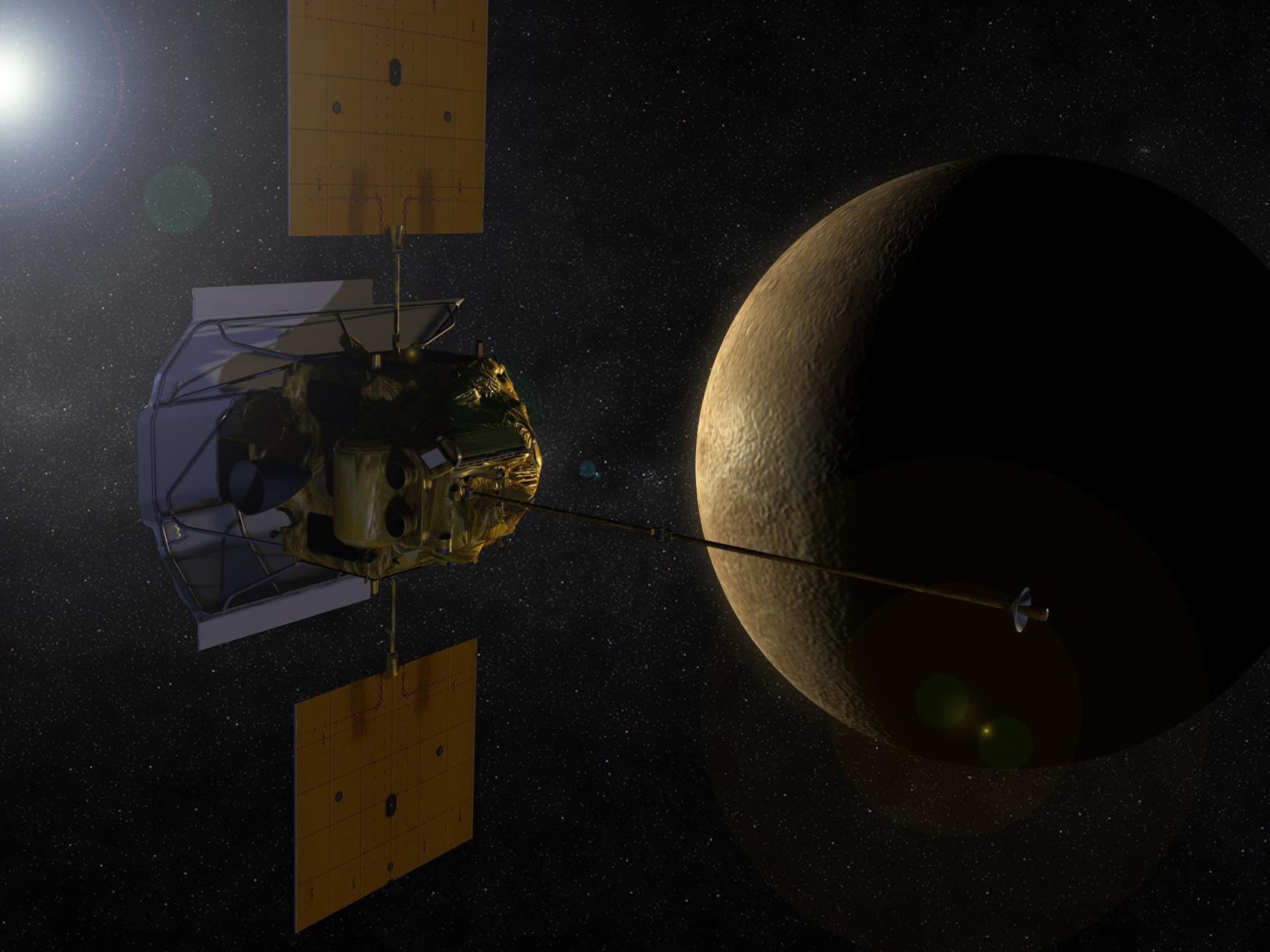 Artist's rendering of the MESSENGER spacecraft.