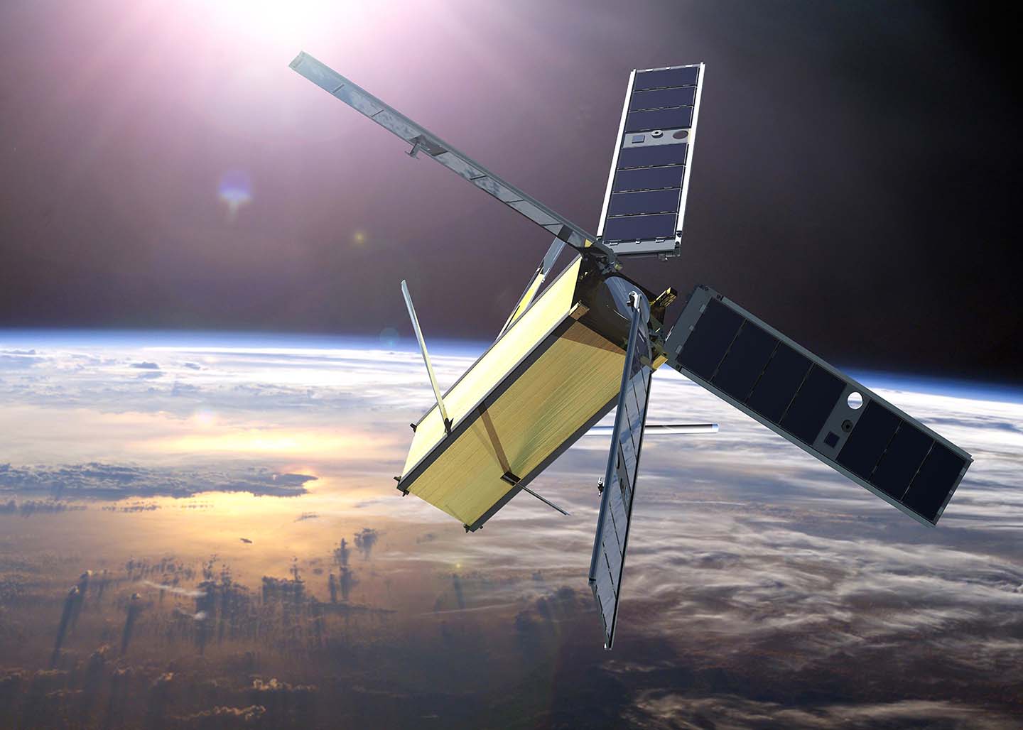 Artist's impression of an ORS Tech CubeSat in orbit.