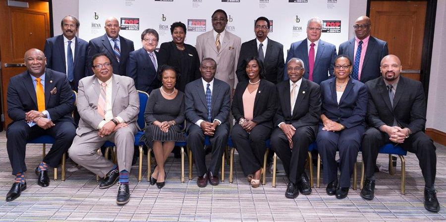 APL staff members, center front, pictured with HBCU engineering deans at the 2017 Black Engineer of the Year Awards in Washington, D.C.