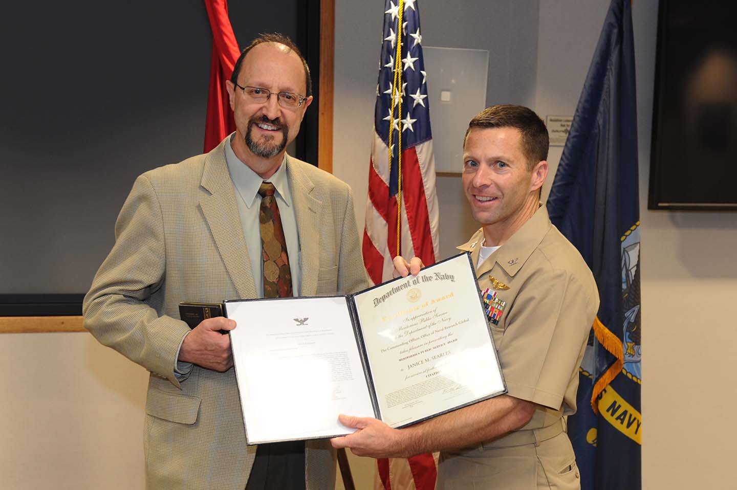 Isaac Bankman (left) and Capt. Kevin Quarderer