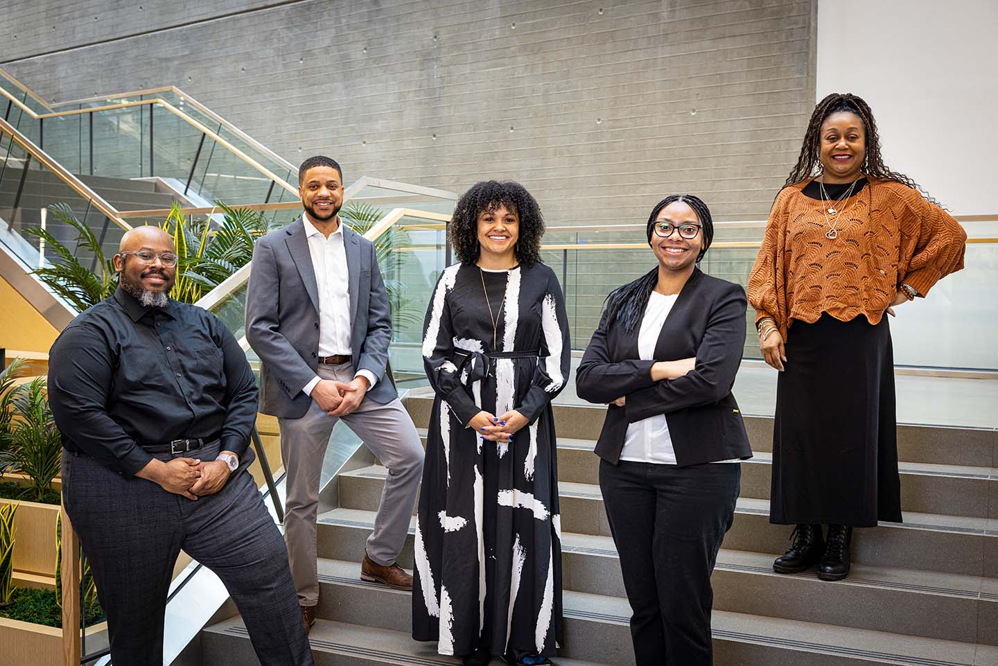 From left: Malcolm Taylor, Gill Brown, Jamie Porter, Nicole Brown and Camille Daniel.