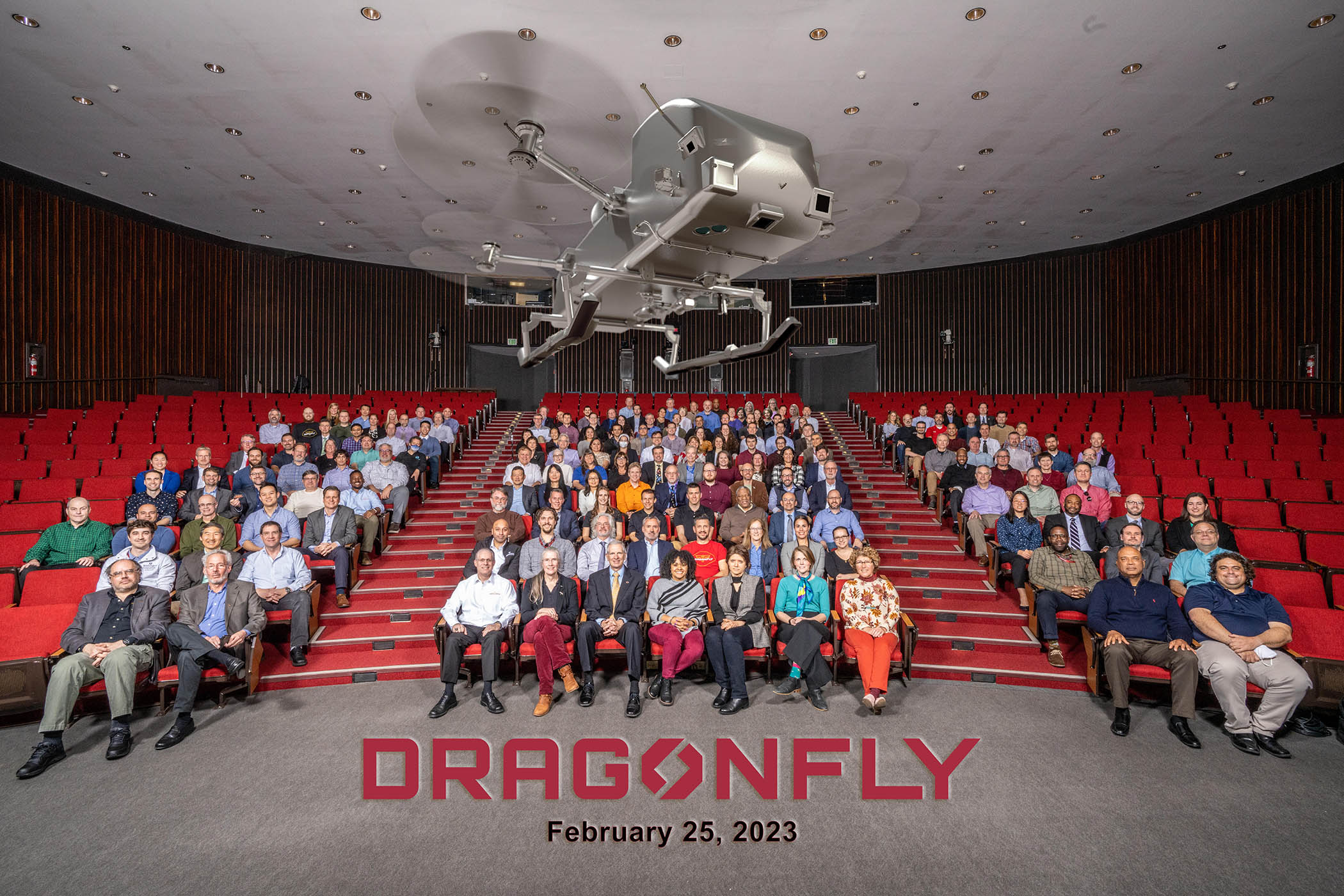 Dragonfly team members pose for a group photo