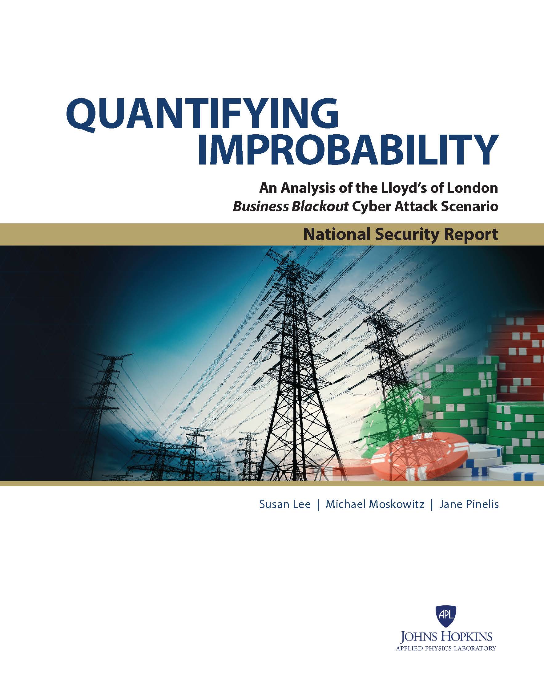 Cover of Quantifying Improbability: An Analysis of the Lloyd’s of London Business Blackout Cyber Attack Scenario