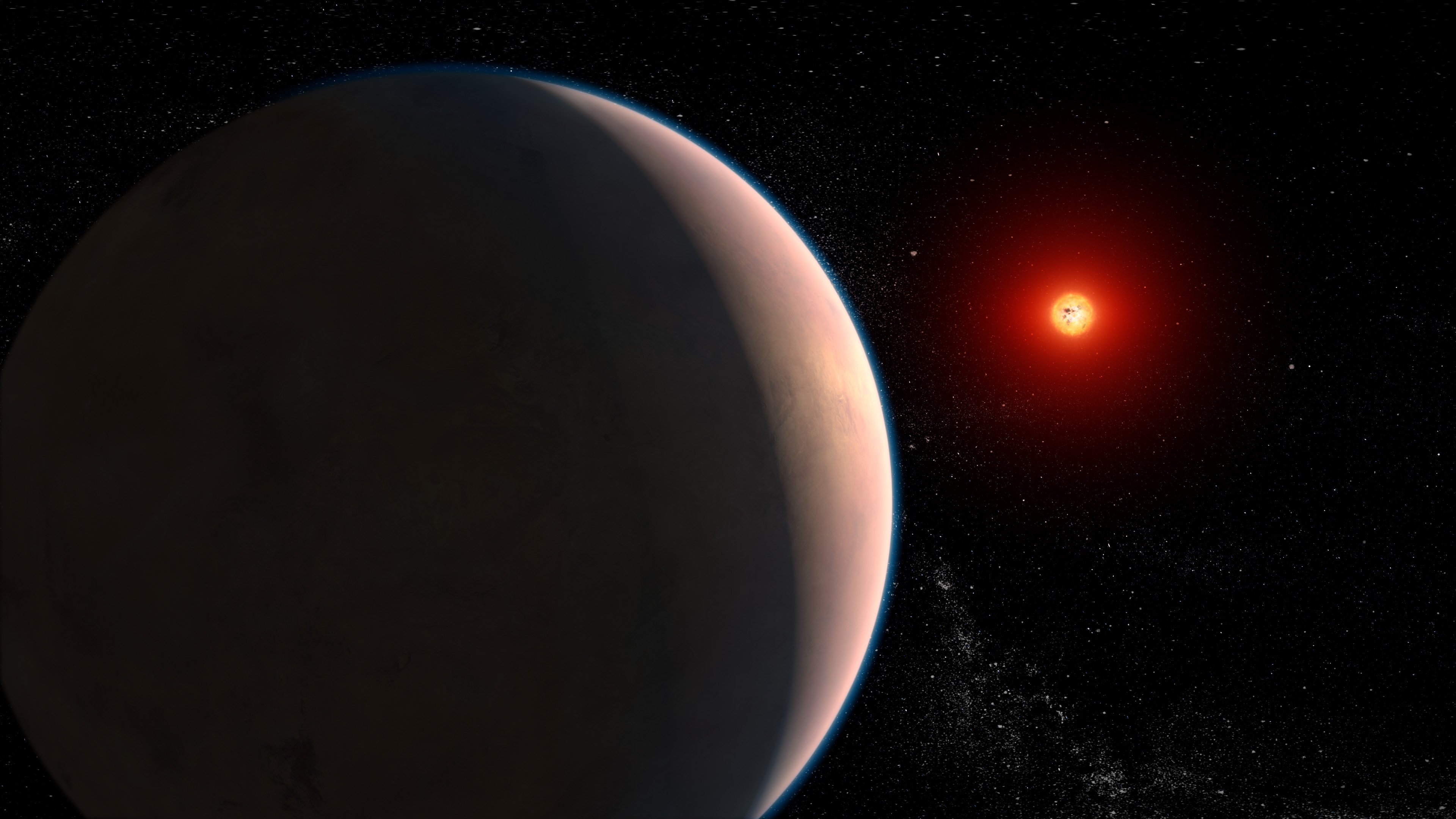 Artist's concept of the rocky exoplanet GJ 486b