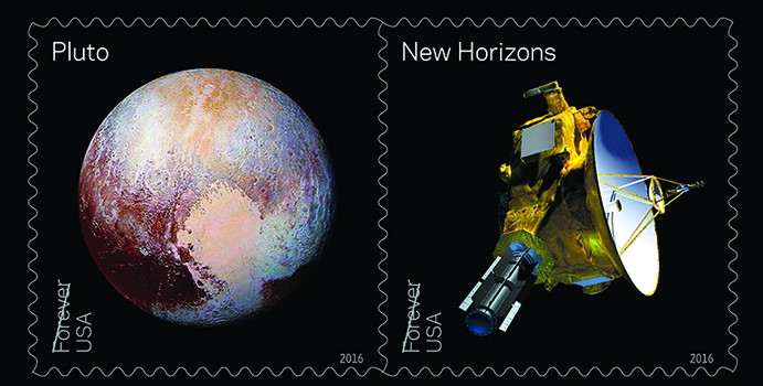 Stamps commemorating New Horizons