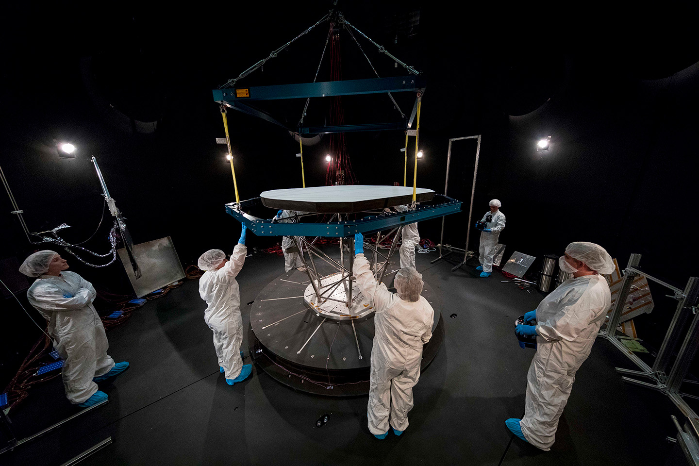 Engineers from the Johns Hopkins Applied Physics Laboratory prepare the Parker Solar Probe Thermal Protection System