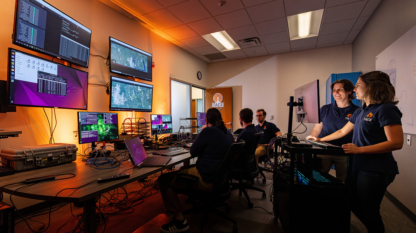 The TACE team works out of its lab at APL to monitor and manage systems under test. 