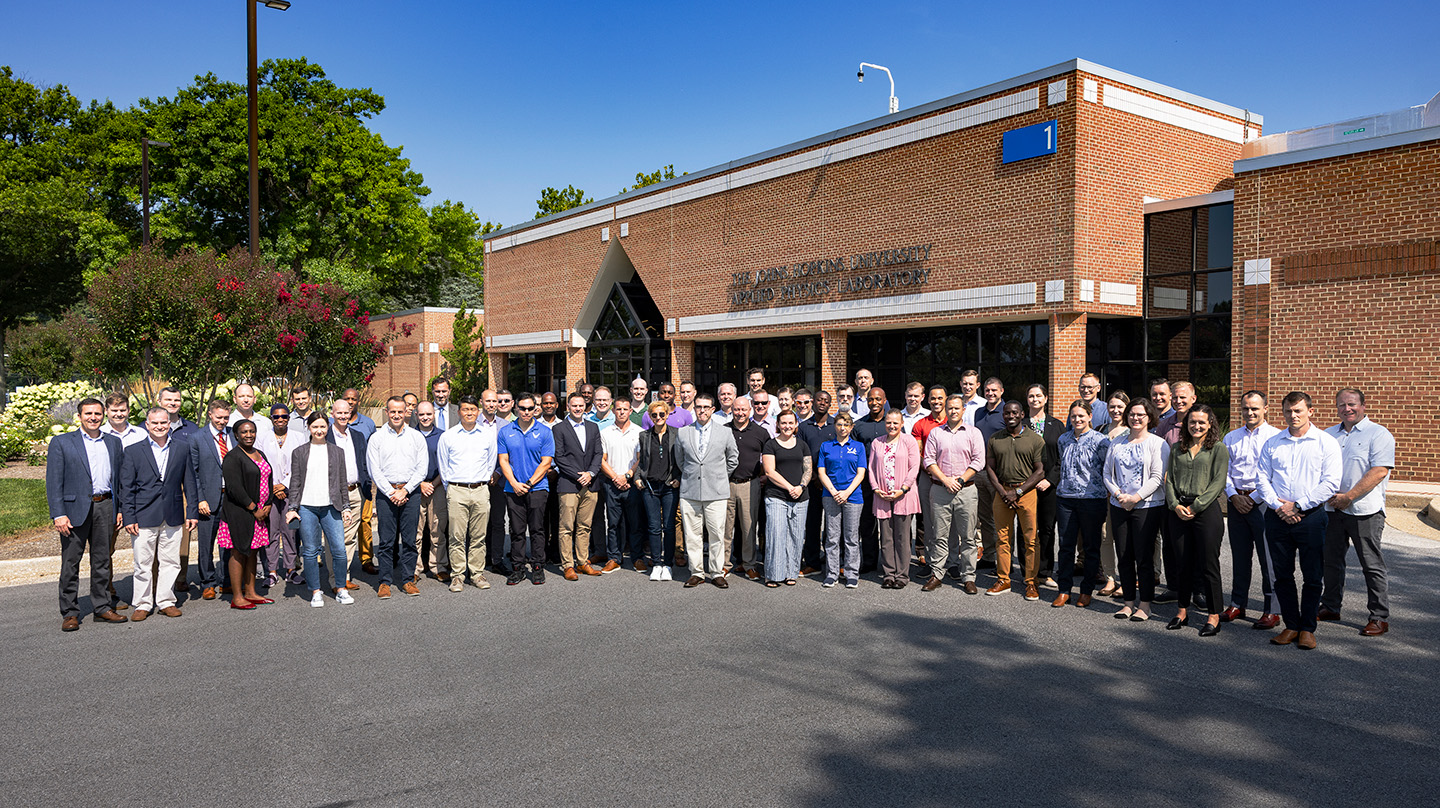 SAIS and Space Force personnel pose for a photo at Johns Hopkins APL