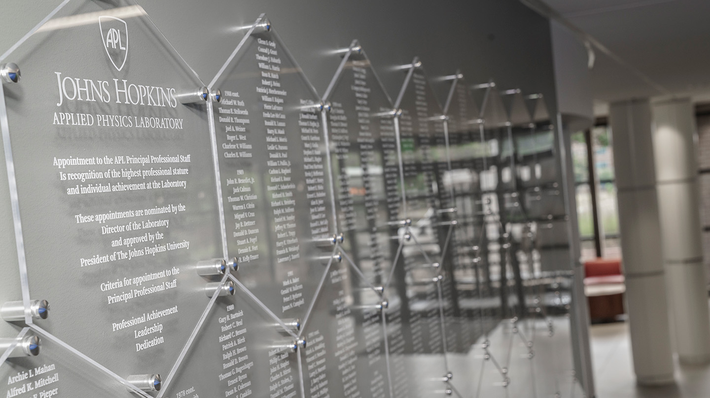 APL's Principal Professional Staff award wall