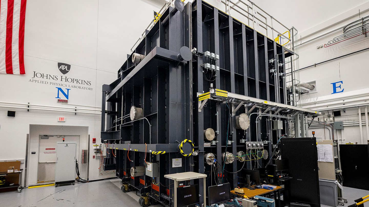 At 15 feet tall, wide and deep, the Titan Chamber is the largest environment simulator ever deployed at the Johns Hopkins Applied Physics Laboratory. 