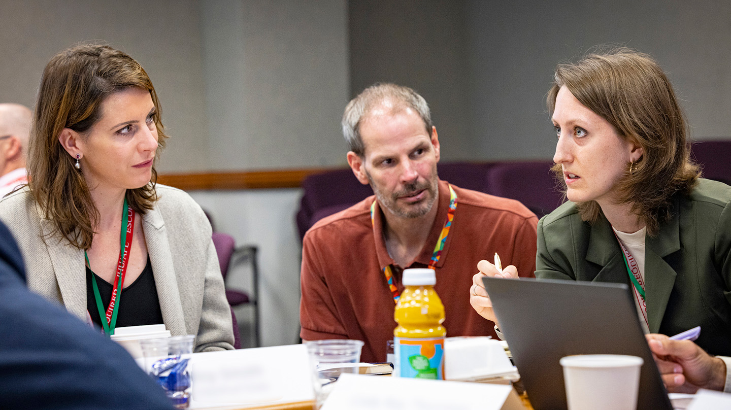 Participants in the tabletop exercise were guided through a hypothetical scenario for a fictional growing outbreak of a highly pathogenic virus.