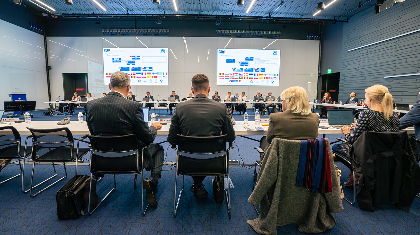 Analysts and policy experts attend a NATO conference at Johns Hopkins APL