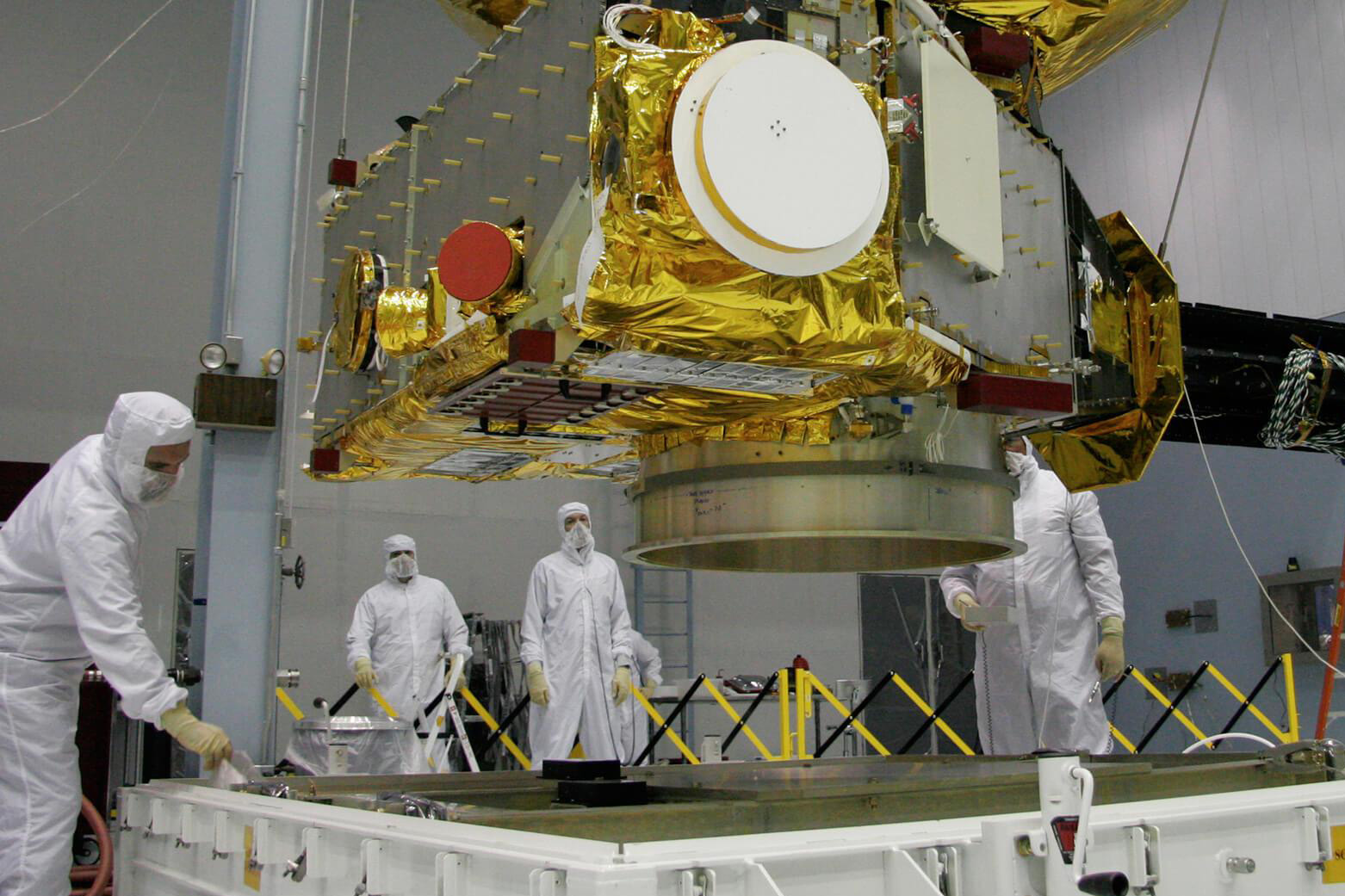 Engineers working on the LORRI Instrument