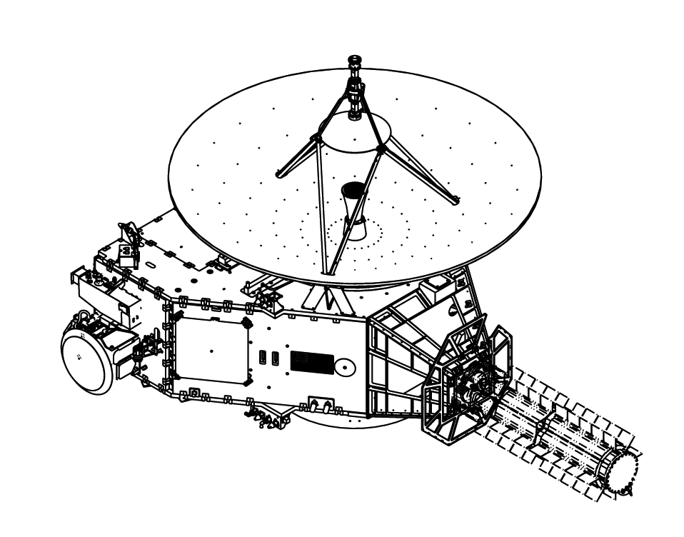 Line art of New Horizons